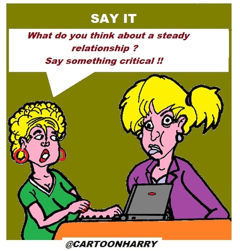 Cartoon: Say It (medium) by cartoonharry tagged cartoonharry