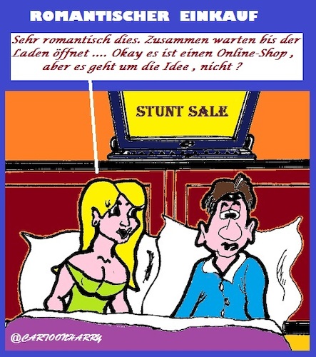 Cartoon: Sehr Romantisch (medium) by cartoonharry tagged romantisch,einkaufen,cartoonharry