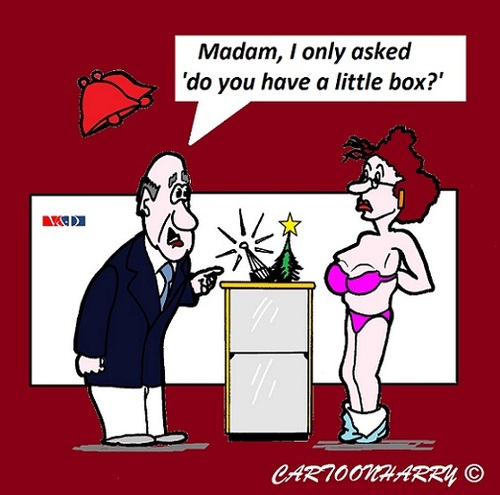 Cartoon: Shopping (medium) by cartoonharry tagged shop,shopping,christmas,little,box,clothes,off,cartoon,cartoonist,cartoonharry,dutch,toonpool