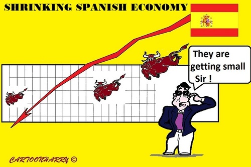 Cartoon: Spanish Economy (medium) by cartoonharry tagged bull,economy,spanish,spain,fast,cartoons,cartoonists,cartoonharry,dutch,toonpool