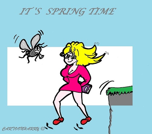 Cartoon: Spring 2013 (medium) by cartoonharry tagged spring,2013,falling,cartoon,insect,cartoonist,cartoonharry,dutch,toonpool