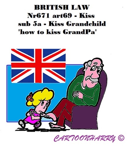 Cartoon: The Forbidden Kiss (medium) by cartoonharry tagged england,kiss,grandpa,grandchild
