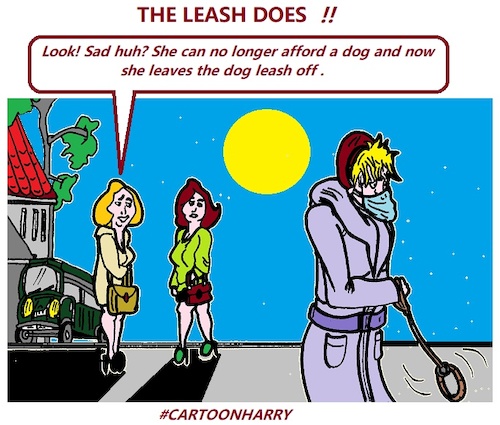 Cartoon: The Leash does (medium) by cartoonharry tagged leash,dog,cartoonharry