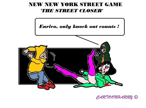 Cartoon: The Street Closer (medium) by cartoonharry tagged newyork,ko,smash,one,streetcloser,livegame,game