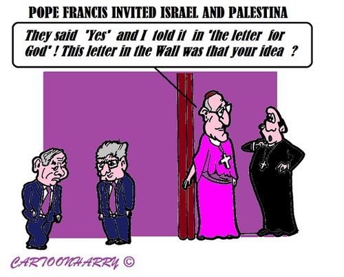 Cartoon: The Western Wall (medium) by cartoonharry tagged pope,israel,palestina,letter,westernwall
