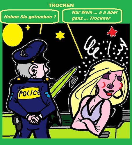 Cartoon: Trockner Wein (medium) by cartoonharry tagged trocken,wein,auto,polizei,cartoonharry