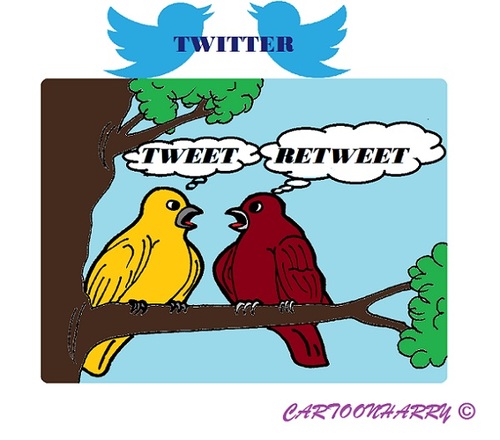 Cartoon: Twitter (medium) by cartoonharry tagged twitter,tweets,retweets,birds,people