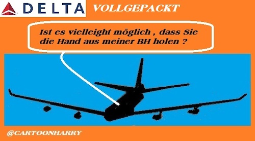 Cartoon: Vollgepackt (medium) by cartoonharry tagged vollgepackt,deltaairlines
