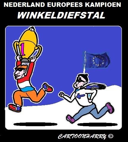 Cartoon: Winkeldiefstal (medium) by cartoonharry tagged winkeldiefstal,nederland,kampioen,europa