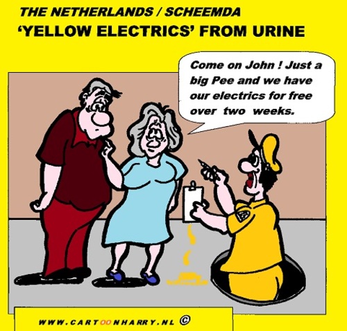 Cartoon: Yellow Electricity (medium) by cartoonharry tagged toonpool,sign,dutch,cartoonharry,cartoonist,free,cartoon,holland,electricity
