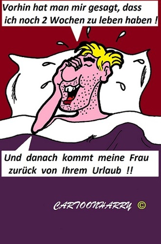 Cartoon: Zurück (medium) by cartoonharry tagged zurüch,urlaub,frau,wochen,faul,frisch,kartun,cartoon,cartoonist,cartoonharry,dutch,deutsch,toonpool