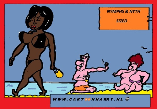 Cartoon: Nymph and Nyth (medium) by cartoonharry tagged girls,nude,nymph,cartoon,cartoonharry,cartoonist,dutch,toonpool