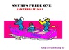 Cartoon: Gay Pride Amsterdam (small) by cartoonharry tagged gay,canal,parade,pride,amsterdam,holland,smurfs,toonpool