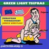 Cartoon: Green Light Tsipras (small) by cartoonharry tagged greece,tsipras,merkel,green,light,wrestling