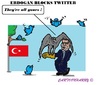 Cartoon: Twitter Block Turkey (small) by cartoonharry tagged turkey,erdogan,twitter,block