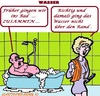 Cartoon: Zuviel Wasser (small) by cartoonharry tagged bad,wasser,zusammen,alleine