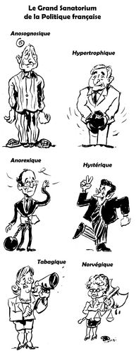 Cartoon: French Polistickers (medium) by Zombi tagged jacques,chirac,dsk,dominique,strauss,kahn,marine,le,pen,eva,joly,francois,hollande,nicolas,sarkozy,french,france