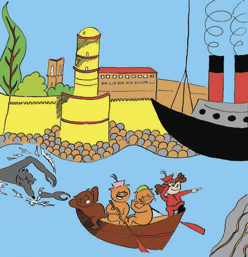 Cartoon: punkie chaperon couv (medium) by Dekeyser tagged cover,red,hood,boat,sea