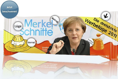 Cartoon: Merkel-Schnitte (medium) by Vanessa tagged windbeutel,lüge,werbung,foodwatch,politik,merkel