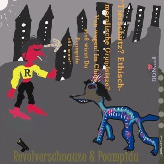 Cartoon: Revolverschnauze und Poumpidu (medium) by Vanessa tagged china,olympia,olympische,spiele,2008