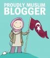 Cartoon: Proudly Muslima Blogger (small) by ademmm tagged muslim,islam,turkish,arab,palestine,gaza