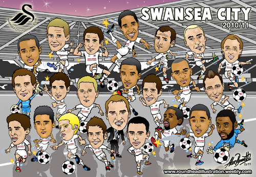 Cartoon: Swansea City FC 2010-11 (medium) by roundheadillustration tagged football,soccer,swansea