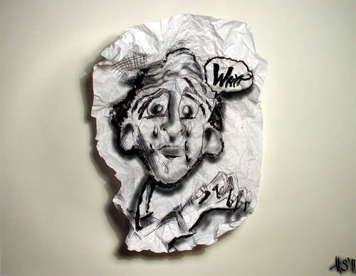 Cartoon: WHY?- Paperwork (medium) by joschoo tagged cartoon,artist,paper,interact