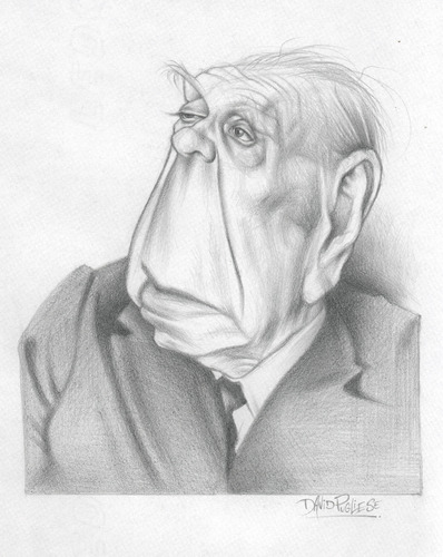 Cartoon: Jorge Luis Borges (medium) by David Pugliese tagged caricature,borges,argentina,writer