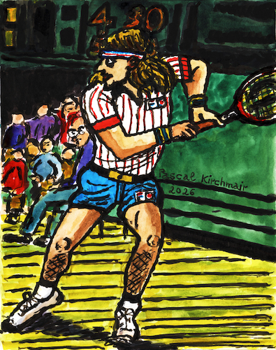 Cartoon: Björn Borg (medium) by Pascal Kirchmair tagged björn,borg,aquarell,aquarelle,watercolor,watercolour,acuarela,arte,kunst,artwork,atp,ranking,tennis,player,tenis,sieger,winner,us,open,new,york,flushing,meadows,champion,australian,grand,slam,sport,sports,ink,tusche,tuschezeichnung,portrait,retrato,ritratto,porträt,irish,pub,illustration,drawing,zeichnung,pascal,kirchmair,cartoon,caricature,karikatur,ilustracion,dibujo,desenho,disegno,ilustracao,illustrazione,illustratie,dessin,de,presse,du,jour,art,of,the,day,tekening,teckning,cartum,vineta,comica,vignetta,caricatura,portret,encre,chine,tinta,china,inchiostro,nanquim,wimbledon,french,roland,garros,sweden,wasa,schweden,suede,knäckebrot,suecia,svezia,gras,grass,björn,borg,aquarell,aquarelle,watercolor,watercolour,acuarela,arte,kunst,artwork,atp,ranking,tennis,player,tenis,sieger,winner,us,open,new,york,flushing,meadows,champion,australian,grand,slam,sport,sports,ink,tusche,tuschezeichnung,portrait,retrato,ritratto,porträt,irish,pub,illustration,drawing,zeichnung,pascal,kirchmair,cartoon,caricature,karikatur,ilustracion,dibujo,desenho,disegno,ilustracao,illustrazione,illustratie,dessin,de,presse,du,jour,art,of,the,day,tekening,teckning,cartum,vineta,comica,vignetta,caricatura,portret,encre,chine,tinta,china,inchiostro,nanquim,wimbledon,french,roland,garros,sweden,wasa,schweden,suede,knäckebrot,suecia,svezia,gras,grass