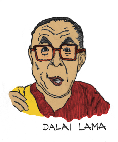 Cartoon: Dalai Lama (medium) by Pascal Kirchmair tagged tendzin,gyatsho,tibetischer,buddhismus,dalai,lama,ozeangleicher,lehrer,tibet