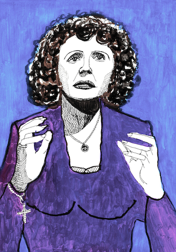 Cartoon: Edith Piaf (medium) by Pascal Kirchmair tagged la,mome,edith,piaf,der,kleine,spatz,von,paris,france,frankreich,francia,musik,musiker,musician,music,singer,songwriter,composer,illustration,ink,drawing,tusche,zeichnung,gouache,pascal,kirchmair,cartoon,caricature,karikatur,ilustracion,dibujo,desenho,disegno,ilustracao,illustrazione,illustratie,dessin,de,presse,du,jour,art,of,the,day,tekening,teckning,cartum,vineta,comica,vignetta,caricatura,portrait,portret,retrato,ritratto,porträt,sur,papier,vie,en,rose,milord,non,je,ne,regrette,rien,gassion,mon,legionnaire,la,mome,edith,piaf,der,kleine,spatz,von,paris,france,frankreich,francia,musik,musiker,musician,music,singer,songwriter,composer,illustration,ink,drawing,tusche,zeichnung,gouache,pascal,kirchmair,cartoon,caricature,karikatur,ilustracion,dibujo,desenho,disegno,ilustracao,illustrazione,illustratie,dessin,de,presse,du,jour,art,of,the,day,tekening,teckning,cartum,vineta,comica,vignetta,caricatura,portrait,portret,retrato,ritratto,porträt,sur,papier,vie,en,rose,milord,non,je,ne,regrette,rien,gassion,mon,legionnaire