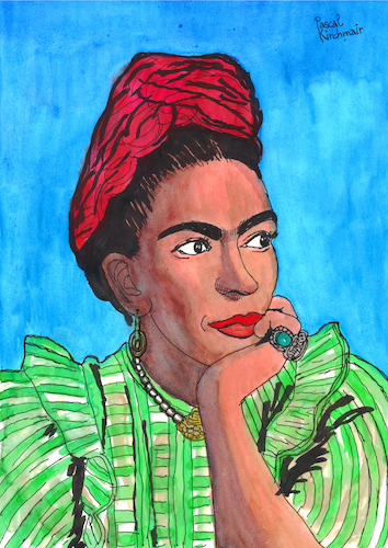 Cartoon: Frida Kahlo (medium) by Pascal Kirchmair tagged frida,kahlo,cartoon,zeichnung,desenho,caricature,illustration,ilustracion,pascal,kirchmair,portrait,retrato,ritratto,drawing,dibujo,disegno,ilustracao,illustrazione,illustratie,dessin,du,jour,art,of,the,day,tekening,teckning,cartum,vineta,comica,vignetta,caricatura,karikatur,ink,immagine,image,bild,imagen,imagem,arte,dipinto,watercolour,watercolor,aquarelle,portret,frida,kahlo,cartoon,zeichnung,desenho,caricature,illustration,ilustracion,pascal,kirchmair,portrait,retrato,ritratto,drawing,dibujo,disegno,ilustracao,illustrazione,illustratie,dessin,du,jour,art,of,the,day,tekening,teckning,cartum,vineta,comica,vignetta,caricatura,karikatur,ink,immagine,image,bild,imagen,imagem,arte,dipinto,watercolour,watercolor,aquarelle,portret