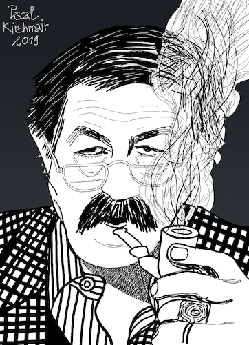 Cartoon: Günter Grass (medium) by Pascal Kirchmair tagged günter,grass,illustration,drawing,zeichnung,pascal,kirchmair,cartoon,caricature,karikatur,ilustracion,dibujo,desenho,ink,disegno,ilustracao,illustrazione,illustratie,dessin,de,presse,du,jour,art,of,the,day,tekening,teckning,cartum,vineta,comica,vignetta,caricatura,portrait,retrato,ritratto,portret,kunst,writer,author,autor,autore,auteur,schriftsteller,danzig,lübeck,germany,deutschland,nobel,prize,literature,literatur,premio,prix,literatura,nobelpreis,beim,häuten,der,zwiebel,blechtrommel,tin,drum,günter,grass,illustration,drawing,zeichnung,pascal,kirchmair,cartoon,caricature,karikatur,ilustracion,dibujo,desenho,ink,disegno,ilustracao,illustrazione,illustratie,dessin,de,presse,du,jour,art,of,the,day,tekening,teckning,cartum,vineta,comica,vignetta,caricatura,portrait,retrato,ritratto,portret,kunst,writer,author,autor,autore,auteur,schriftsteller,danzig,lübeck,germany,deutschland,nobel,prize,literature,literatur,premio,prix,literatura,nobelpreis,beim,häuten,der,zwiebel,blechtrommel,tin,drum