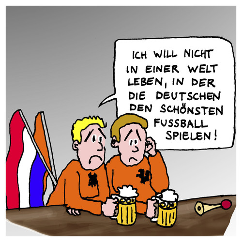 Cartoon: Holländische Fußballtristesse (medium) by Pascal Kirchmair tagged fans,traurige,hup,voetbal,niedrlande,holland,tristesse,fußball,fußballfans,holländische,deprimierte,europameisterschaft,2012,em