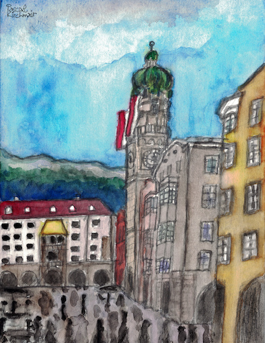 Cartoon: Innsbrucker Altstadt (medium) by Pascal Kirchmair tagged aquarell,altstadt,stadtturm,goldenes,dachl,petit,toit,or,golden,roof,innsbruck,watercolour,watercolor,illustration,ilustracion,ilustracao,pascal,kirchmair,tejado,dorado,tettuccio,oro,telhado,dourado,dibuix,drawing,zeichnung,cartoon,caricature,karikatur,dibujo,desenho,ink,disegno,illustrazione,illustratie,dessin,du,jour,art,of,the,day,tekening,teckning,aquarelle,acquarello,acuarela,aguarela,aquarela,tirol,tyrol,berge,landschaft,nordkette,montagnes,montagne,montanas,mountains,austria,autriche,österreich,alpen,alps,alpi,alpes,aquarell,altstadt,stadtturm,goldenes,dachl,petit,toit,or,golden,roof,innsbruck,watercolour,watercolor,illustration,ilustracion,ilustracao,pascal,kirchmair,tejado,dorado,tettuccio,oro,telhado,dourado,dibuix,drawing,zeichnung,cartoon,caricature,karikatur,dibujo,desenho,ink,disegno,illustrazione,illustratie,dessin,du,jour,art,of,the,day,tekening,teckning,aquarelle,acquarello,acuarela,aguarela,aquarela,tirol,tyrol,berge,landschaft,nordkette,montagnes,montagne,montanas,mountains,austria,autriche,österreich,alpen,alps,alpi,alpes