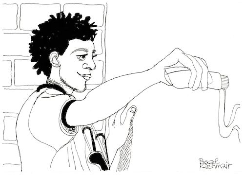 Cartoon: Jean-Michel Basquiat (medium) by Pascal Kirchmair tagged jean,michel,basquiat,artist,artiste,artista,kunst,künstler,illustration,drawing,zeichnung,pascal,kirchmair,cartoon,caricature,karikatur,ilustracion,dibujo,desenho,ink,disegno,ilustracao,illustrazione,illustratie,dessin,de,presse,du,jour,art,of,the,day,tekening,teckning,cartum,vineta,comica,vignetta,caricatura,portrait,porträt,portret,retrato,ritratto,arte,usa,new,york,city,manhattan,project,jean,michel,basquiat,artist,artiste,artista,kunst,künstler,illustration,drawing,zeichnung,pascal,kirchmair,cartoon,caricature,karikatur,ilustracion,dibujo,desenho,ink,disegno,ilustracao,illustrazione,illustratie,dessin,de,presse,du,jour,art,of,the,day,tekening,teckning,cartum,vineta,comica,vignetta,caricatura,portrait,porträt,portret,retrato,ritratto,arte,usa,new,york,city,manhattan,project
