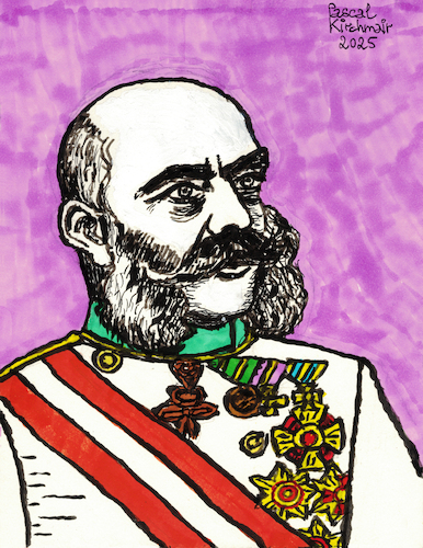 Cartoon: Kaiser Franz Joseph (medium) by Pascal Kirchmair tagged imperatore,emperador,kaiser,emperor,empereur,austria,österreich,viena,vienne,vienna,wien,autriche,ungarn,hungary,franz,joseph,karl,von,imperador,realm,realms,inglaterra,kaiserreich,monarchy,monarchie,monarch,palace,illustration,drawing,zeichnung,pascal,kirchmair,cartoon,caricature,karikatur,ilustracion,dibujo,desenho,ink,disegno,ilustracao,illustrazione,illustratie,dessin,de,presse,du,jour,art,of,the,day,tekening,teckning,cartum,vineta,comica,vignetta,caricatura,portrait,portret,retrato,ritratto,porträt,arte,kunst,artwork,imperatore,emperador,kaiser,emperor,empereur,austria,österreich,viena,vienne,vienna,wien,autriche,ungarn,hungary,franz,joseph,karl,von,imperador,realm,realms,inglaterra,kaiserreich,monarchy,monarchie,monarch,palace,illustration,drawing,zeichnung,pascal,kirchmair,cartoon,caricature,karikatur,ilustracion,dibujo,desenho,ink,disegno,ilustracao,illustrazione,illustratie,dessin,de,presse,du,jour,art,of,the,day,tekening,teckning,cartum,vineta,comica,vignetta,caricatura,portrait,portret,retrato,ritratto,porträt,arte,kunst,artwork