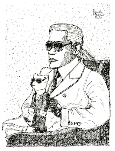 Karl Lagerfeld mit Stofftier Karl Lagerfeld mit Stofftier