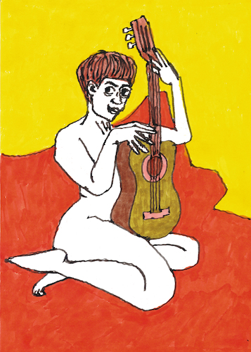 Nacktes Mädchen mit Gitarre Nacktes Mädchen mit Gitarre