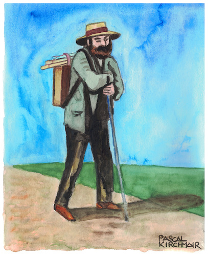 Cartoon: Paul Cezanne (medium) by Pascal Kirchmair tagged paul,cezanne,pascal,kirchmair,aquarell,watercolour,dibujo,desenho,disegno,dessin,zeichnung,drawing,paul,cezanne,pascal,kirchmair,aquarell,watercolour,dibujo,desenho,disegno,dessin,zeichnung,drawing