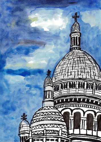 Cartoon: Sacre-Coeur (medium) by Pascal Kirchmair tagged basilica,minor,basilique,du,sacre,coeur,de,montmartre,parigi,arte,kunst,paris,artwork,pascal,kirchmair,illustration,ink,drawing,tusche,tuschezeichnung,zeichnung,ilustracion,dibujo,desenho,disegno,ilustracao,illustrazione,illustratie,dessin,presse,jour,art,of,the,day,tekening,teckning,encre,chine,tinta,da,china,nanquim,inchiostro,di,architektur,architecture,architettura,arquitetura,arquitectura,monument,sehenswürdigkeit,france,frankreich,francia,franca,kirche,church,basilika,neobyzantinisch,basilica,minor,basilique,du,sacre,coeur,de,montmartre,parigi,arte,kunst,paris,artwork,pascal,kirchmair,illustration,ink,drawing,tusche,tuschezeichnung,zeichnung,ilustracion,dibujo,desenho,disegno,ilustracao,illustrazione,illustratie,dessin,presse,jour,art,of,the,day,tekening,teckning,encre,chine,tinta,da,china,nanquim,inchiostro,di,architektur,architecture,architettura,arquitetura,arquitectura,monument,sehenswürdigkeit,france,frankreich,francia,franca,kirche,church,basilika,neobyzantinisch