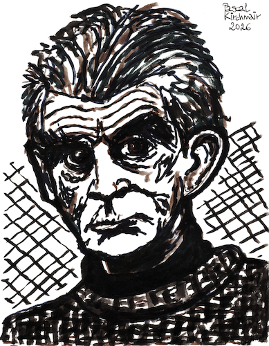 Cartoon: Samuel Beckett (medium) by Pascal Kirchmair tagged samuel,beckett,warten,auf,en,attendant,godot,dublin,irland,ireland,irlanda,irlande,literatur,literature,schriftsteller,author,autor,autore,auteur,writer,illustration,ink,drawing,tusche,tuschezeichnung,zeichnung,pascal,kirchmair,cartoon,caricature,karikatur,ilustracion,dibujo,desenho,disegno,ilustracao,illustrazione,illustratie,dessin,de,presse,du,jour,art,of,the,day,tekening,teckning,cartum,vineta,comica,vignetta,caricatura,portrait,porträt,portret,retrato,ritratto,pop,arte,kunst,artwork,resistance,frankreich,paris,france,francia,prix,premio,nobel,nobelpreis,samuel,beckett,warten,auf,en,attendant,godot,dublin,irland,ireland,irlanda,irlande,literatur,literature,schriftsteller,author,autor,autore,auteur,writer,illustration,ink,drawing,tusche,tuschezeichnung,zeichnung,pascal,kirchmair,cartoon,caricature,karikatur,ilustracion,dibujo,desenho,disegno,ilustracao,illustrazione,illustratie,dessin,de,presse,du,jour,art,of,the,day,tekening,teckning,cartum,vineta,comica,vignetta,caricatura,portrait,porträt,portret,retrato,ritratto,pop,arte,kunst,artwork,resistance,frankreich,paris,france,francia,prix,premio,nobel,nobelpreis