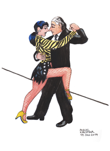 Cartoon: Sexy Tango Argentino (medium) by Pascal Kirchmair tagged illustration,zeichnung,dessin,appeal,hot,sexy,karikatur,caricature,cartoon,dibujo,aires,buenos,argentino,tango