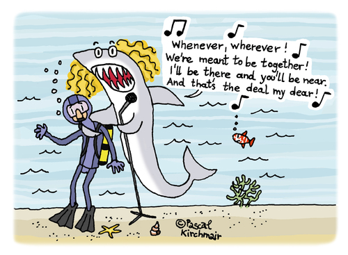 Cartoon: Sharkira (medium) by Pascal Kirchmair tagged humour,humor,karikatur,caricature,cartoon,shakira,shark,sharkira,sharkira,shark,shakira,cartoon,caricature,karikatur,humor,humour