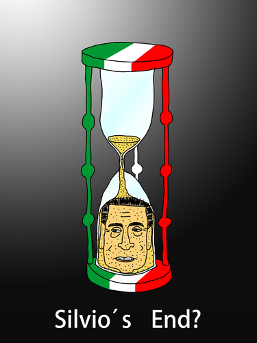 Cartoon: Silvios Sanduhr (medium) by Pascal Kirchmair tagged berlusconi,silvio,cartoon,vignetta,karikatur,italien,sanduhr,ende,il,cavaliere