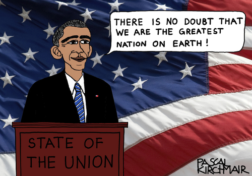 Cartoon: State of the Union 2016 (medium) by Pascal Kirchmair tagged nation,der,lage,zur,rede,karikatur,caricature,cartoon,political,usa,2016,union,the,of,state,obama,barack,barack,obama,state,of,the,union,2016,usa,political,cartoon,caricature,karikatur,rede,zur,lage,der,nation
