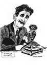 Cartoon: George Orwell (small) by Pascal Kirchmair tagged george orwell bbc animal farm 1984 big brother