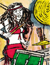 Cartoon: Chaka Khan (small) by Pascal Kirchmair tagged chaka,khan,yvette,marie,stevens,rufus,sängerin,schlagzeug,drums,pop,rock,singer,songwriter,und,rhythm,and,blues,soul,usa,new,orleans,louisiana,jazz,star,hall,of,fame,musik,musikerin,musician,music,composer,illustration,zeichnung,pascal,kirchmair,cartoon,caricature,karikatur,ilustracion,ink,drawing,dibujo,desenho,disegno,ilustracao,illustrazione,illustratie,dessin,de,presse,du,jour,art,the,day,tekening,teckning,cartum,vineta,comica,vignetta,caricatura,portrait,portret,retrato,ritratto,porträt,tusche,tuschezeichnung,encre,chine,tinta,china,inchiostro,tuschepinsel,pen,arte,artwork,kunst,band,modern