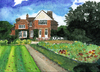 Cartoon: Englisches Landhaus (small) by Pascal Kirchmair tagged villa englischer garten landhaus mansion watercolour aquarell