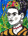Cartoon: Frida Kahlo (small) by Pascal Kirchmair tagged selbstporträt,autoportrait,autoritratto,selbstbildnis,mit,dornenhalsband,self,portrait,with,thorn,necklace,and,hummingbird,autorretrato,con,collar,de,espinas,künstler,artist,artista,ink,tusche,tuschezeichnung,nanquim,encre,chine,tinta,china,diego,rivera,frida,kahlo,mexico,porträt,arte,gouache,aztekin,aztec,coyoacan,illustration,drawing,zeichnung,pascal,kirchmair,political,cartoon,caricature,karikatur,ilustracion,dibujo,desenho,disegno,ilustracao,illustrazione,illustratie,dessin,presse,du,jour,art,of,the,day,tekening,teckning,cartum,vineta,comica,vignetta,caricatura,retrato,ritratto,portret,kunst,mexiko,painting,peinture,dipinto,pittura,pintura,cuadro,quadro,azteken,aztecs,malerei,artwork
